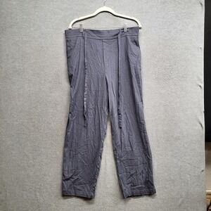 Kut From The Kloth Women Pants 14 Gray‎ Linen Blend Pockets Drawstring